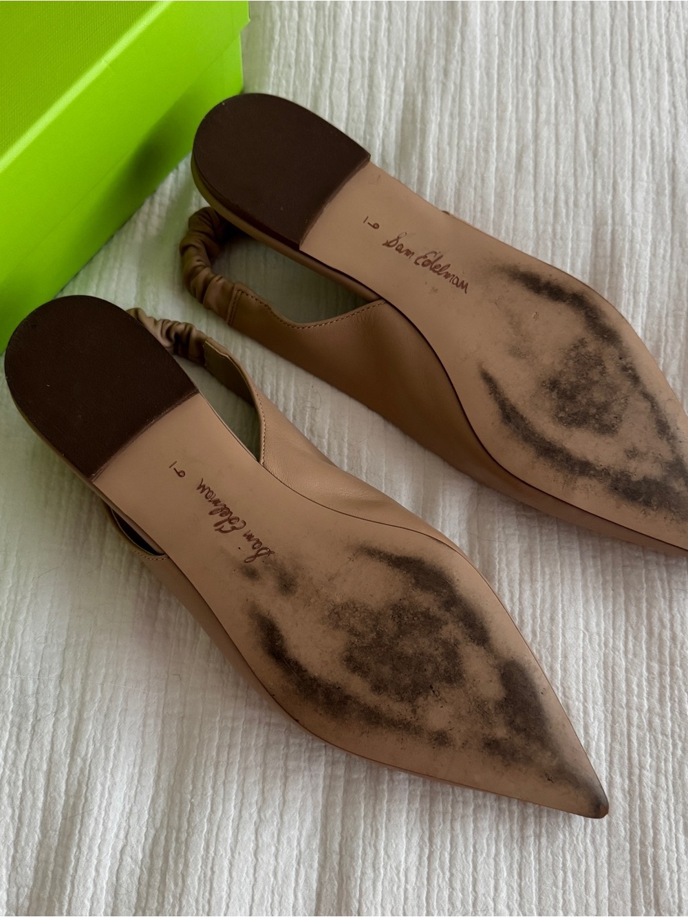 Sam Edelman Whitney Nude Pointed-Toe Slingback Flats - Picture 4 of 8